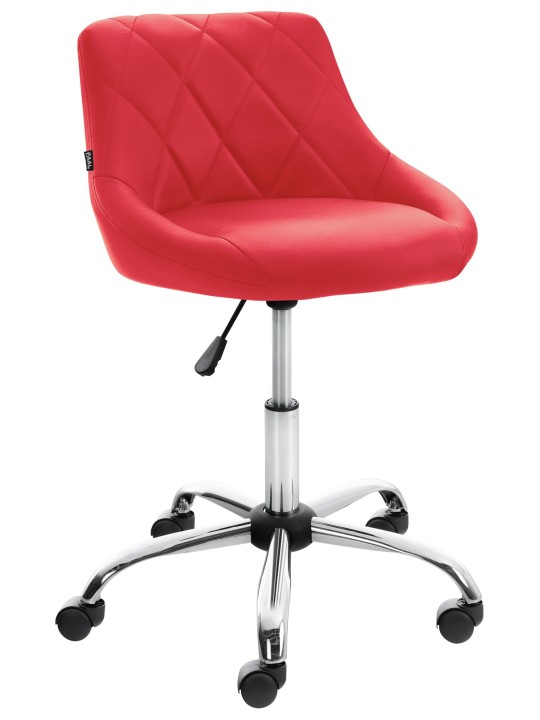 Taburete de trabajo Lazio piel sintética, rojo