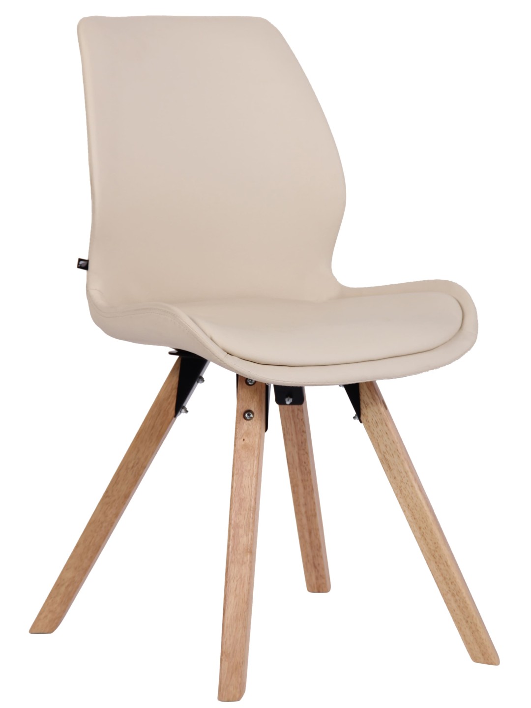 Silla Luna símil piel, crema