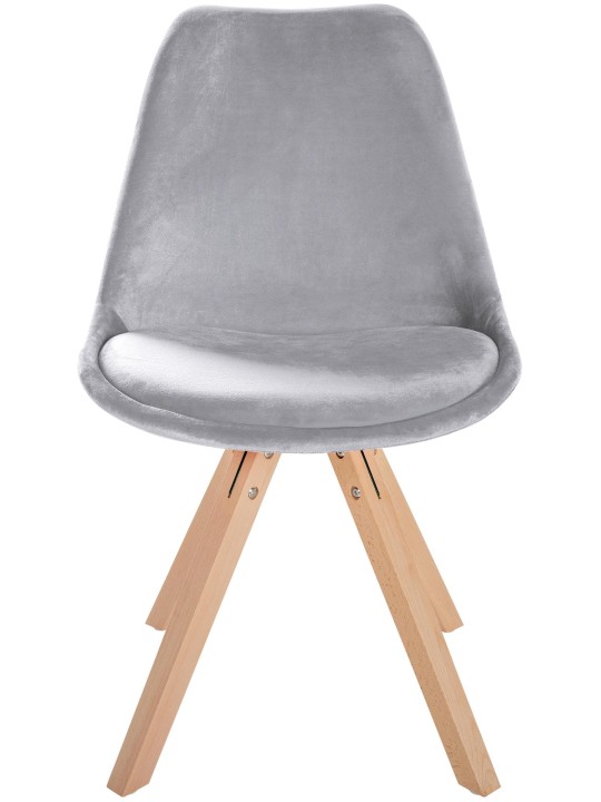 Silla Sofia Terciopelo Cuadrada, gris claro Silla Sofia Terciopelo Cuadrada, gris claro