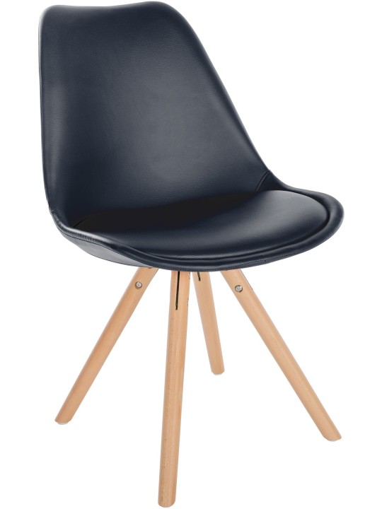 Silla Sofia Redonda Polipiel, negro Silla Sofia Redonda Polipiel, negro