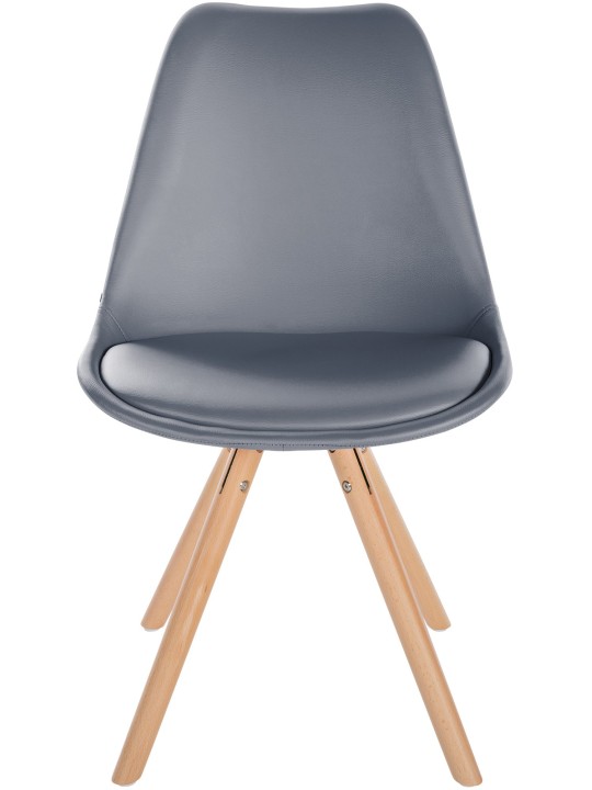 Silla Sofia redonda de piel sintética, gris