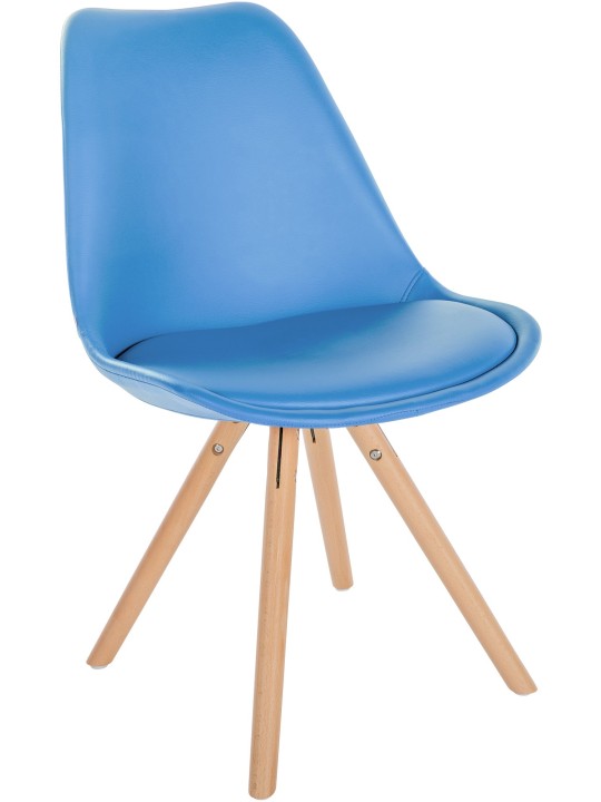 Silla Sofia Redonda Polipiel, azul claro Silla Sofia Redonda Polipiel, azul claro