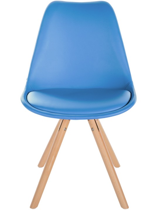 Silla Sofia Redonda Polipiel, azul claro Silla Sofia Redonda Polipiel, azul claro