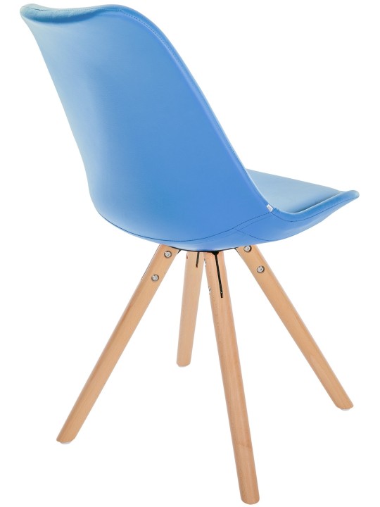 Silla Sofia Redonda Polipiel, azul claro Silla Sofia Redonda Polipiel, azul claro