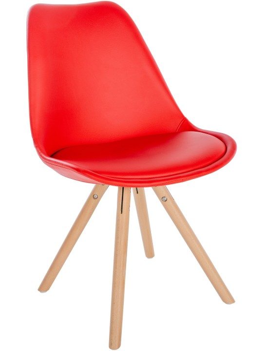 Silla Sofia Redonda Polipiel, rojo Silla Sofia Redonda Polipiel, rojo