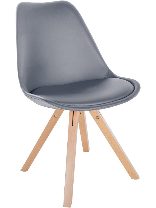 Silla Sofia polipiel Cuadrada, gris Silla Sofia polipiel Cuadrada, gris