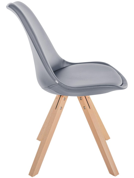 Silla Sofia polipiel Cuadrada, gris Silla Sofia polipiel Cuadrada, gris