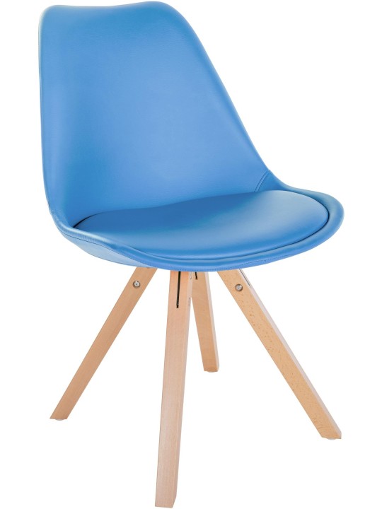 Silla Sofia polipiel Cuadrada, azul claro Silla Sofia polipiel Cuadrada, azul claro