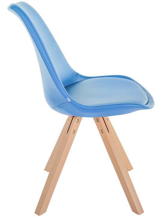 Silla Sofia polipiel Cuadrada, azul claro Silla Sofia polipiel Cuadrada, azul claro