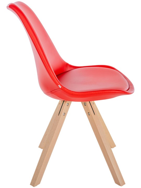 Silla Sofia polipiel Cuadrada, rojo Silla Sofia polipiel Cuadrada, rojo