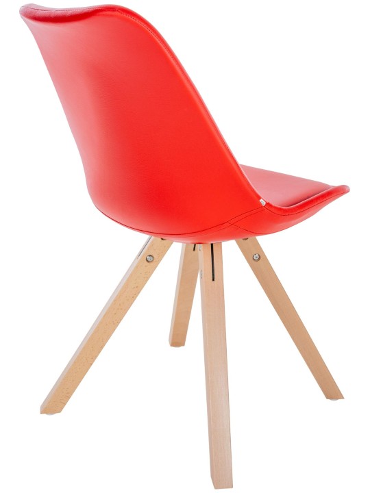 Silla Sofia polipiel Cuadrada, rojo Silla Sofia polipiel Cuadrada, rojo