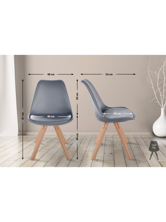 Silla Sofia polipiel Cuadrada, gris Silla Sofia polipiel Cuadrada, gris