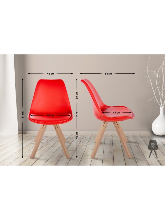 Silla Sofia polipiel Cuadrada, rojo Silla Sofia polipiel Cuadrada, rojo