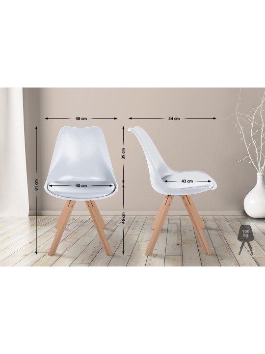 Silla Sofia Plastico Cuadrada, blanco Silla Sofia Plastico Cuadrada, blanco