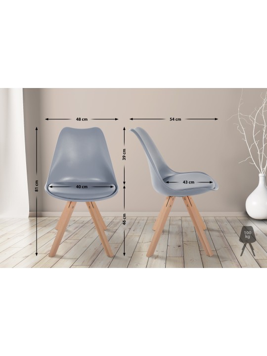 Silla Sofia Plastico Cuadrada, gris Silla Sofia Plastico Cuadrada, gris