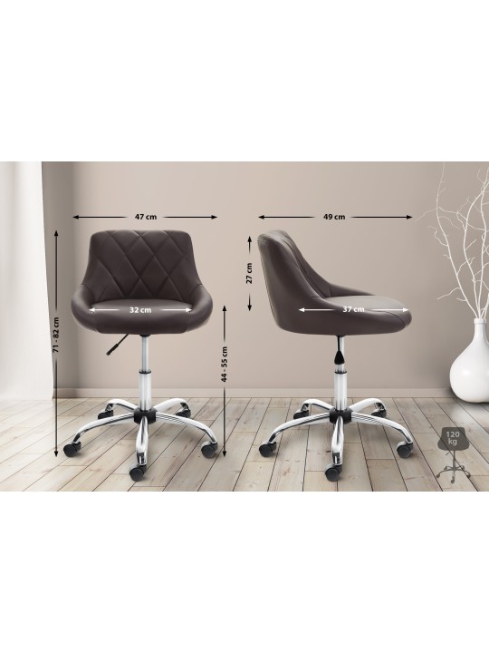 Taburete de trabajo Lazio piel sintética, marrón