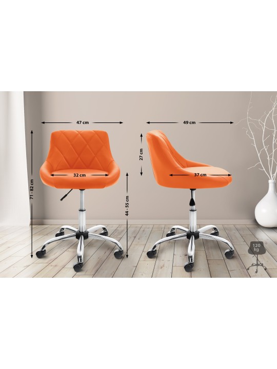 Taburete de trabajo Lazio piel sintética, naranja