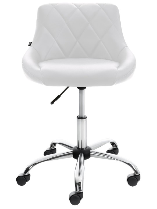 Taburete de trabajo Lazio piel sintética, blanco