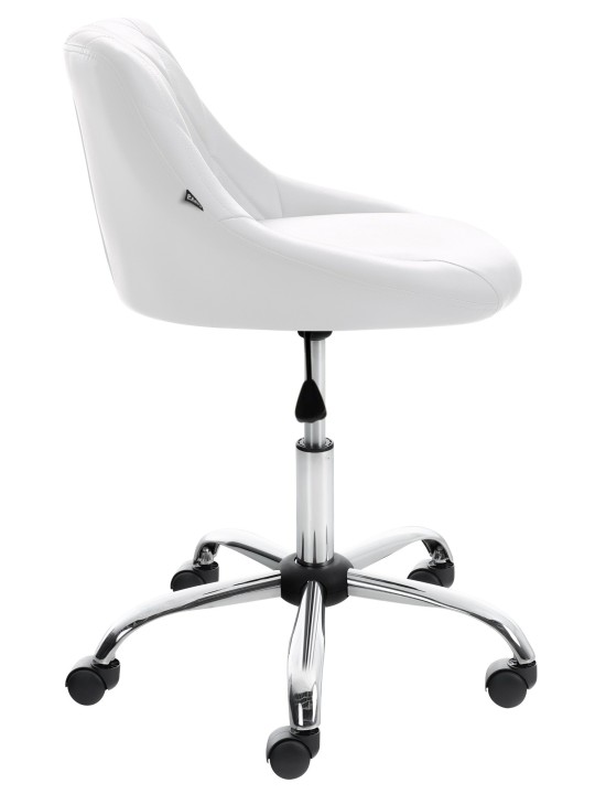 Taburete de trabajo Lazio piel sintética, blanco