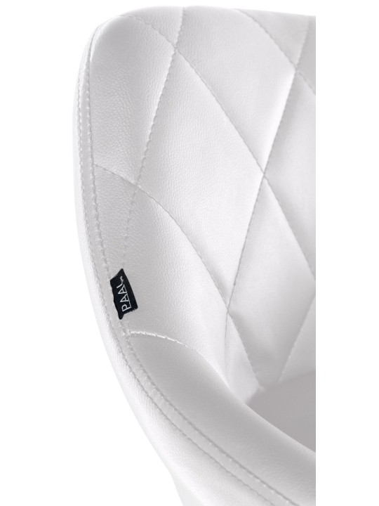 Taburete de trabajo Lazio piel sintética, blanco