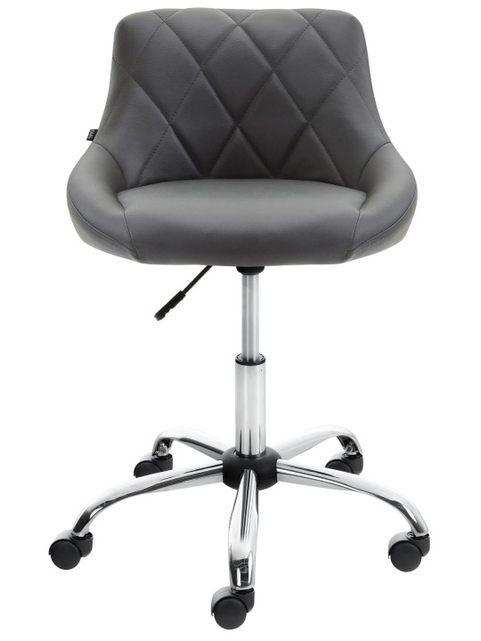 Taburete de trabajo Lazio piel sintética, gris