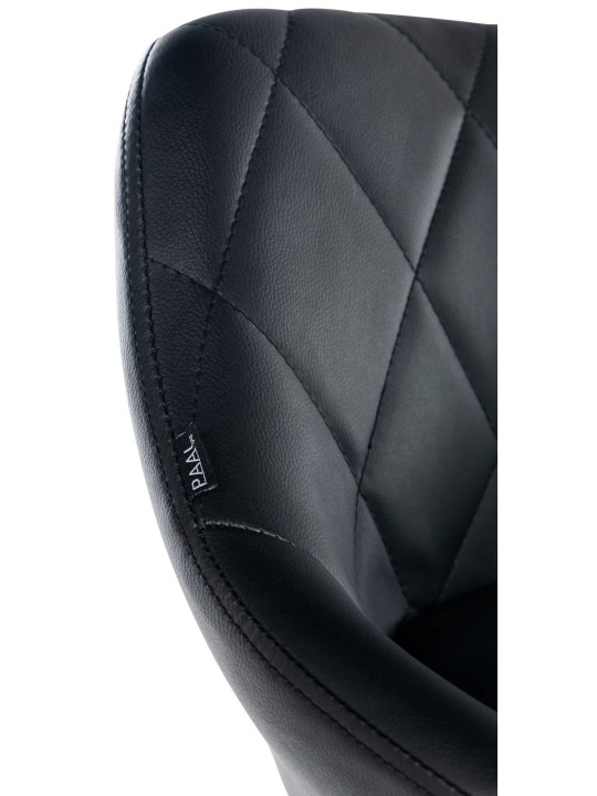 Taburete de trabajo Lazio piel sintética, negro