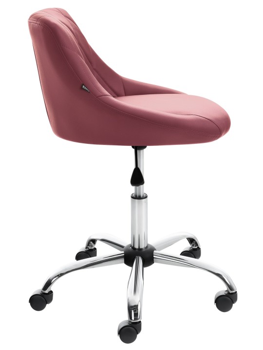 Taburete de trabajo Lazio piel sintética, burdeos