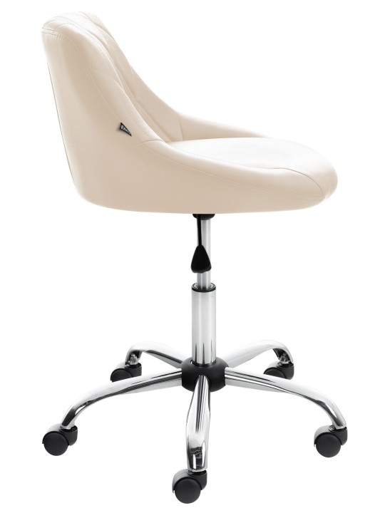 Taburete de trabajo Lazio piel sintética, crema