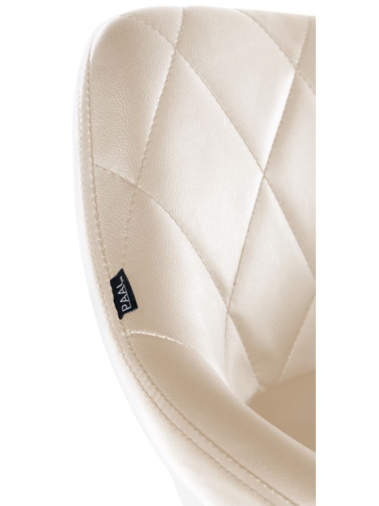 Taburete de trabajo Lazio piel sintética, crema