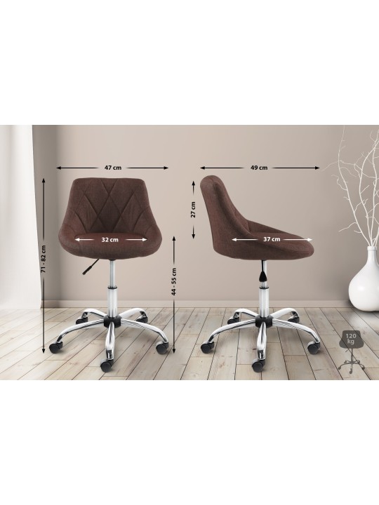 Taburete de trabajo tela Lazio, marrón Taburete de trabajo tela Lazio, marrón
