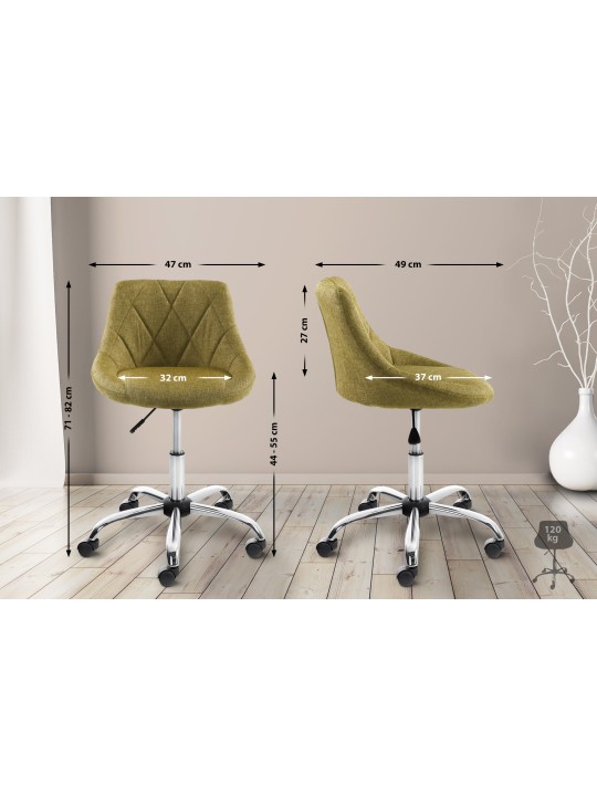 Taburete de trabajo tela Lazio, verde Taburete de trabajo tela Lazio, verde