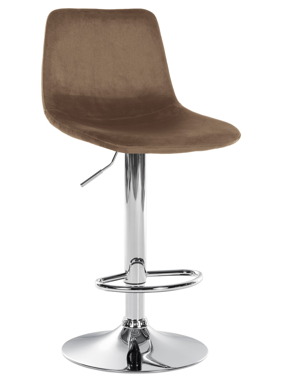 Taburete de bar Divo terciopelo cromado, marrón