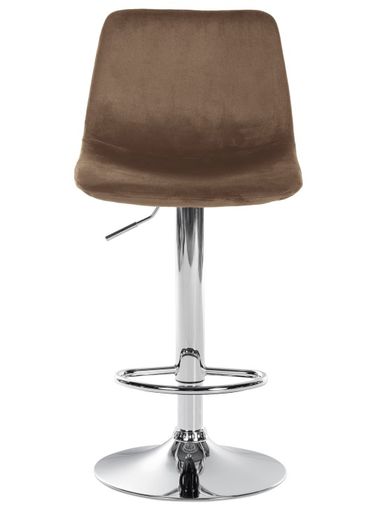 Taburete de bar Divo terciopelo cromado, marrón