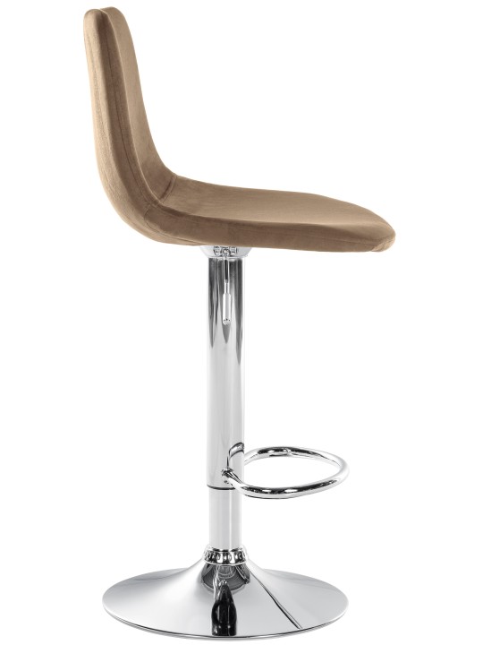Taburete de bar Divo terciopelo cromado, marrón