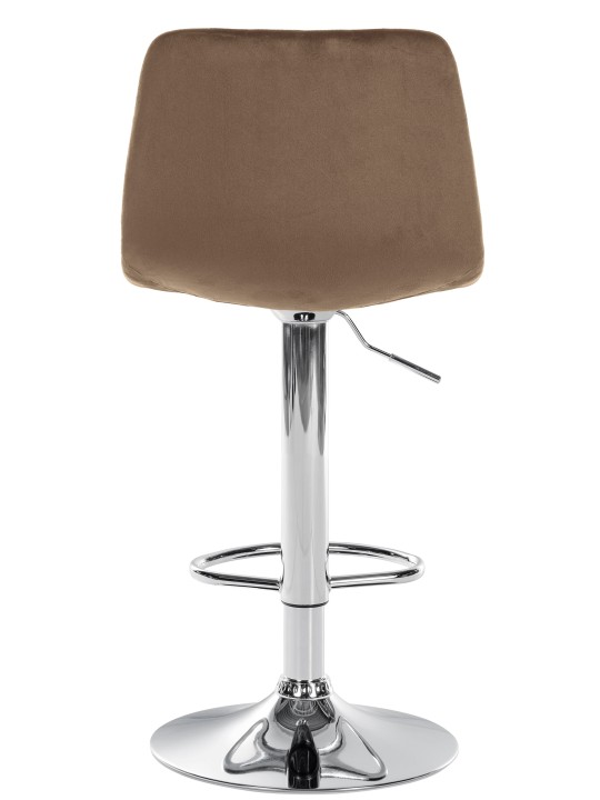 Taburete de bar Divo terciopelo cromado, marrón