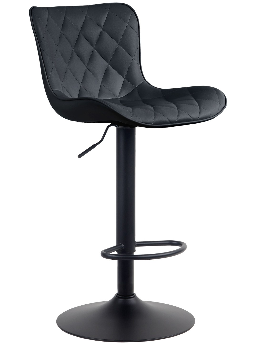 Taburete de bar Emma piel sintética, negro