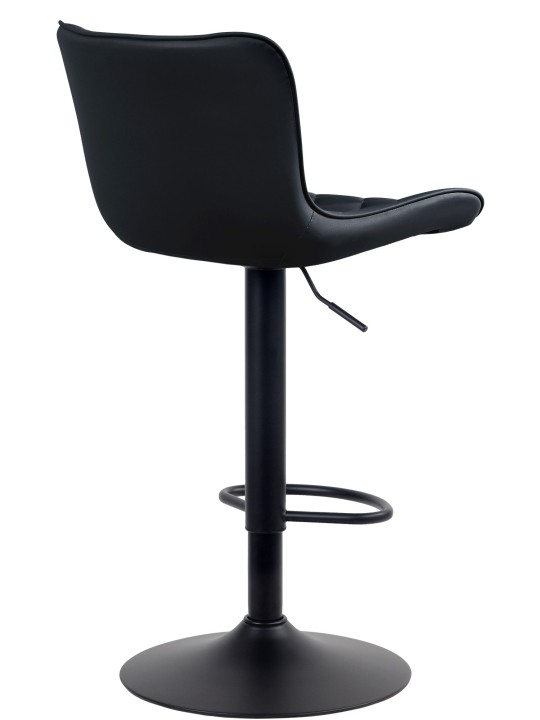 Juego de 2 taburetes de bar Emma de piel sintética, negro