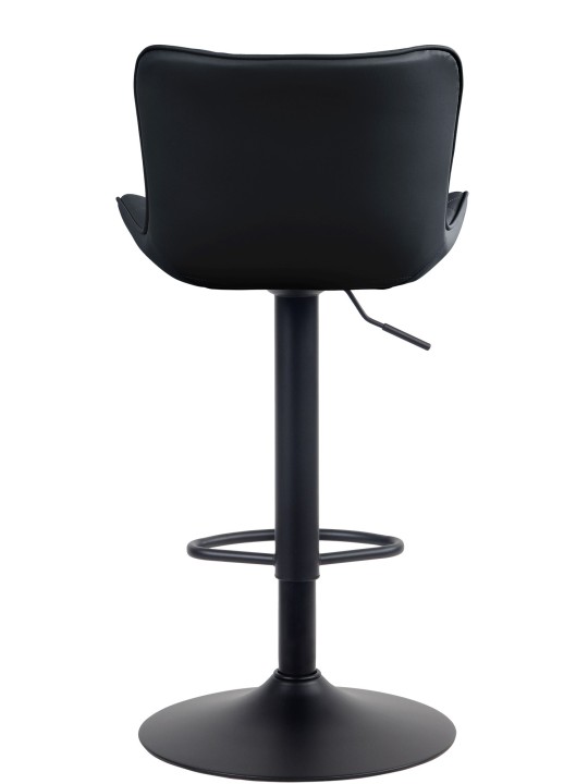 Juego de 2 taburetes de bar Emma de piel sintética, negro