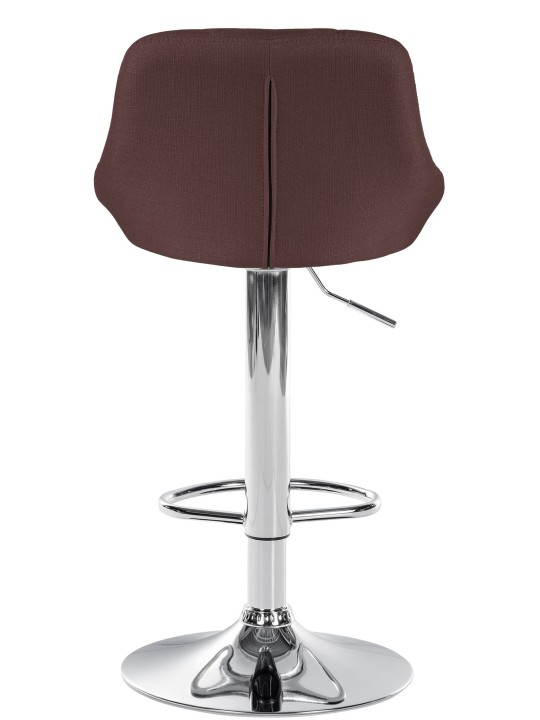 Taburete de bar Lazio tela cromo, marrón Taburete de bar Lazio tela cromo, marrón