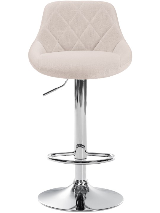 Taburete de bar Lazio tela cromo, crema
