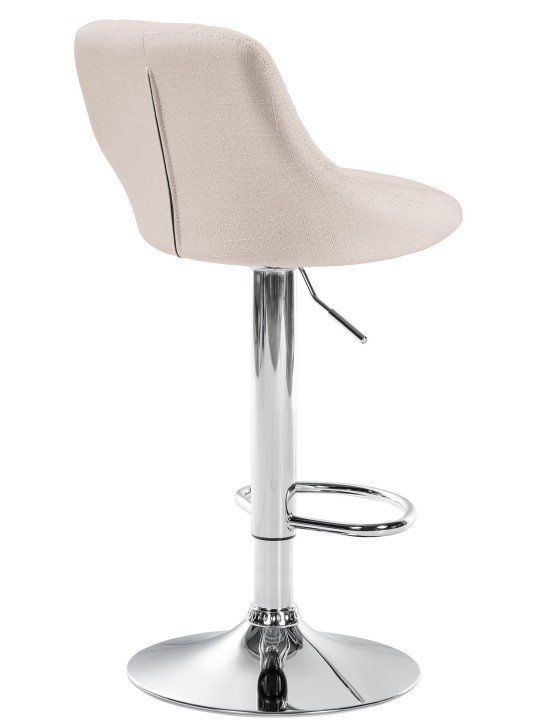 Taburete de bar Lazio tela cromo, crema