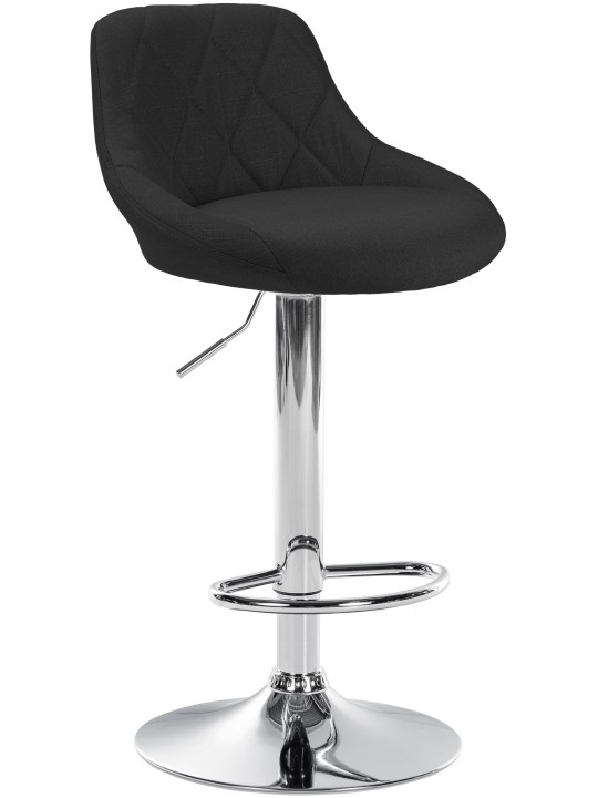 Taburete de bar Lazio tela cromo, negro Taburete de bar Lazio tela cromo, negro