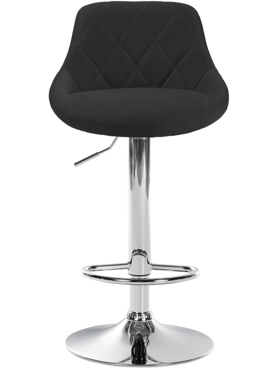 Taburete de bar Lazio tela cromo, negro Taburete de bar Lazio tela cromo, negro