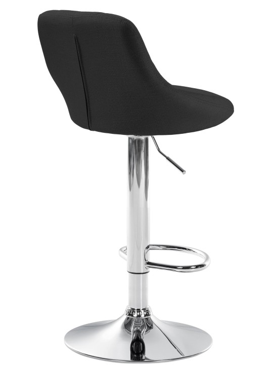 Taburete de bar Lazio tela cromo, negro Taburete de bar Lazio tela cromo, negro