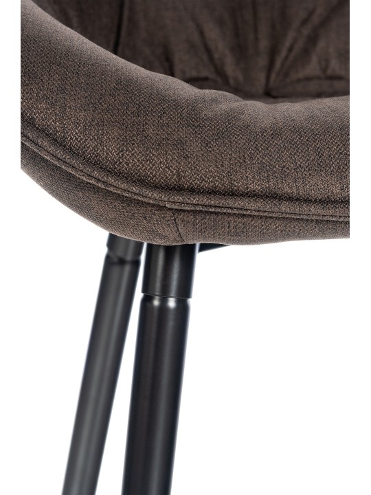 Juego de 2 taburetes de bar tela Gibson, marrón