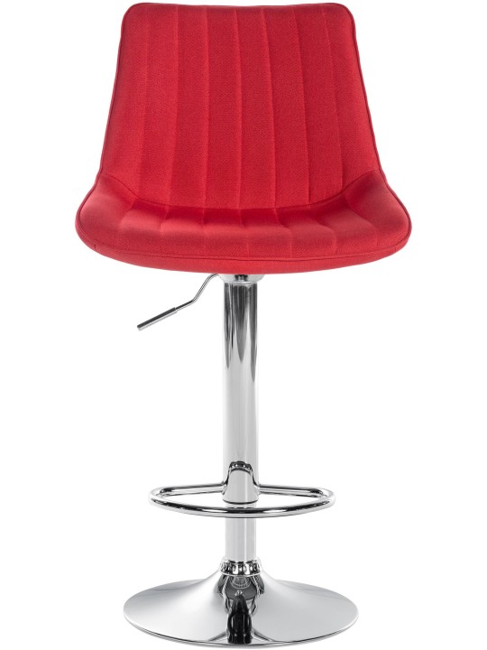 Taburete de bar Toni tela cromo, rojo