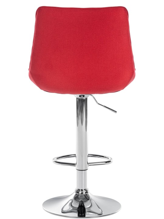 Taburete de bar Toni tela cromo, rojo