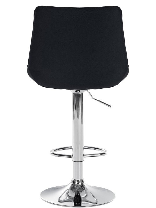 Taburete de bar Toni tela cromo, negro