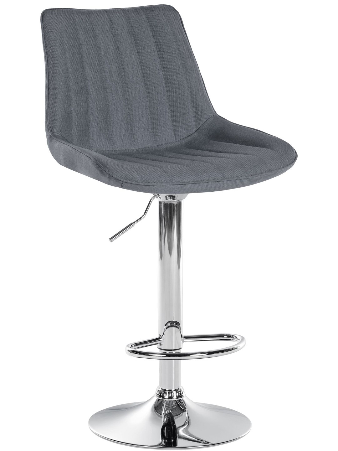 Taburete de bar Toni tela cromo, gris