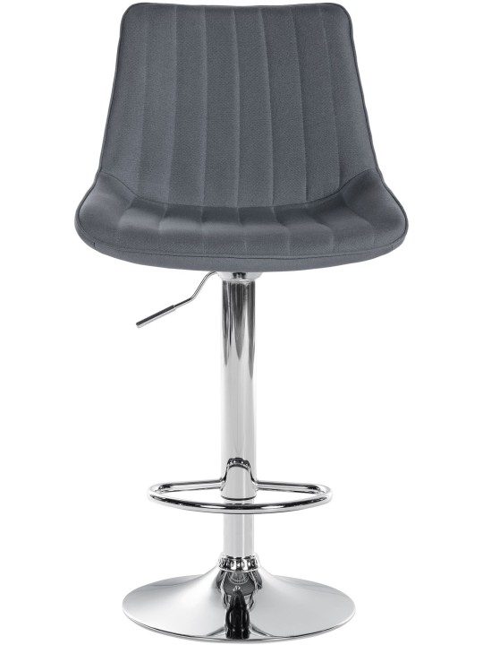 Taburete de bar Toni tela cromo, gris